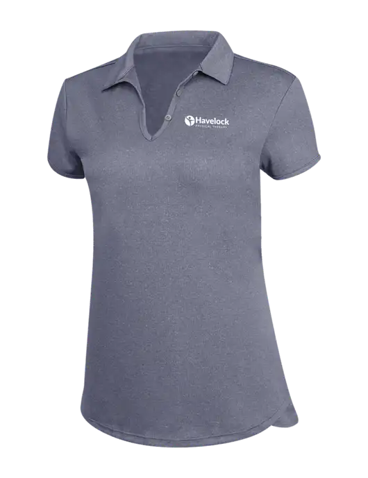 True Navy Womens Trace Heather Polo w/Havelock Logo