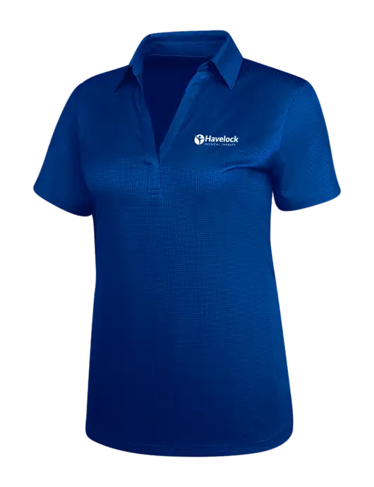 Dark Royal Blue Womens Performance Fine Jacquard Polo w/Havelock Logo