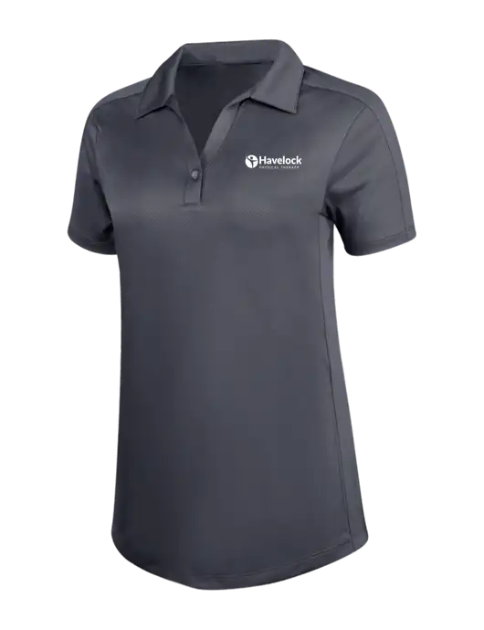 Womens Dark Grey Diamond Jacquard Polo w/Havelock Logo