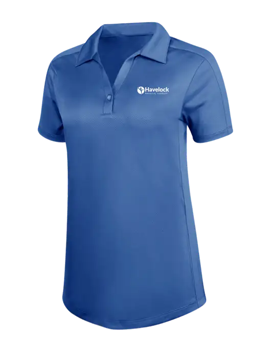 Womens Dark Royal Blue Diamond Jacquard Polo w/Havelock Logo