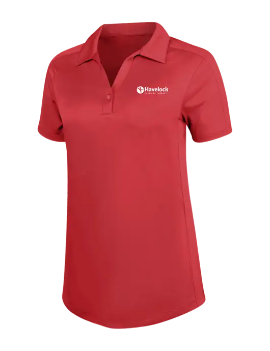 Womens Red Diamond Jacquard Polo w/Havelock Logo