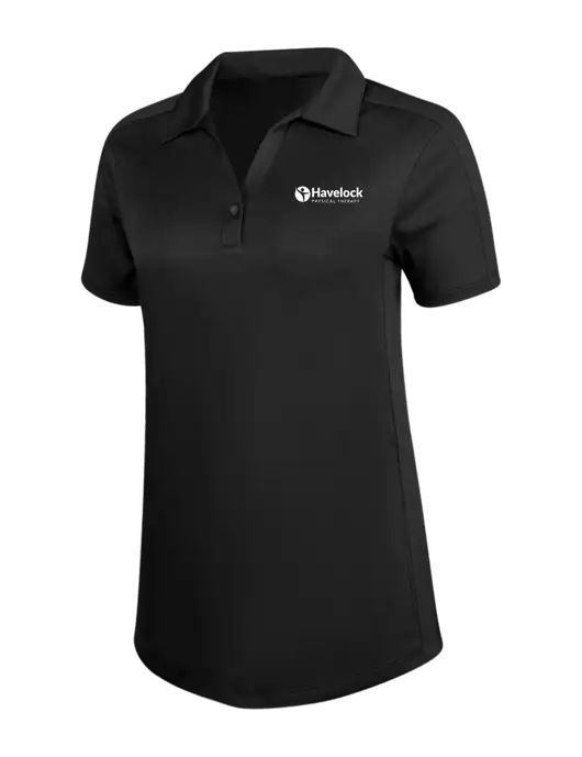 Womens Black Diamond Jacquard Polo w/Havelock Logo