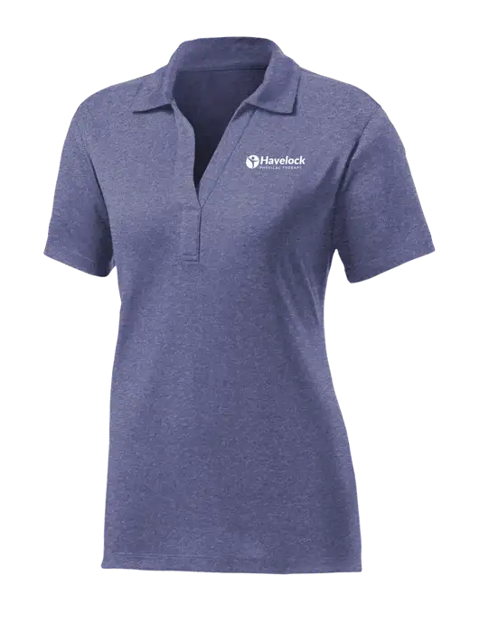 Womens Navy Heather Contender Polo w/Havelock Logo