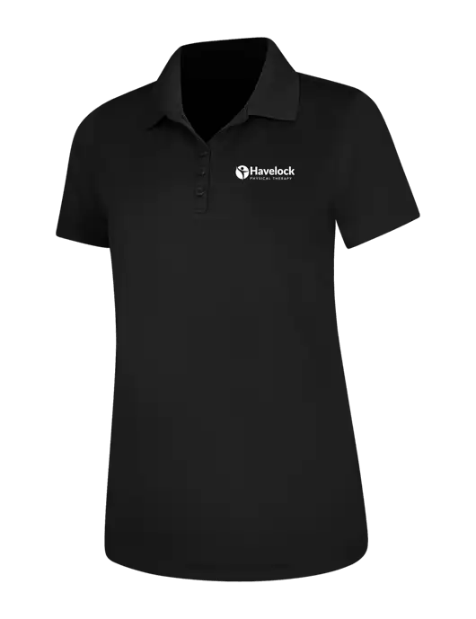 Black Womens Dry Zone UV Mesh Polo w/Havelock Logo