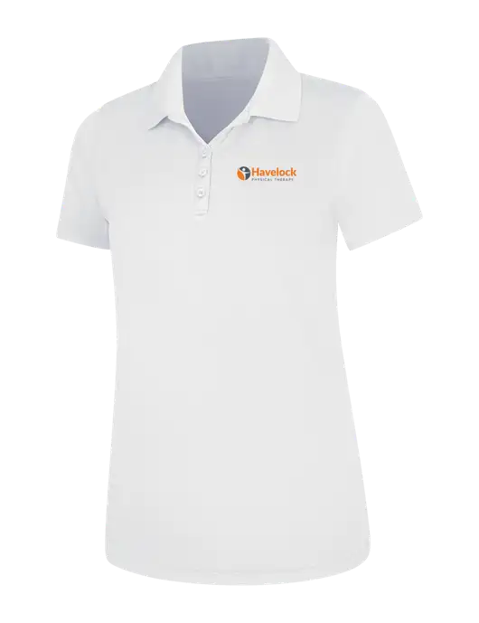 White Womens Dry Zone UV Mesh Polo w/Havelock Logo