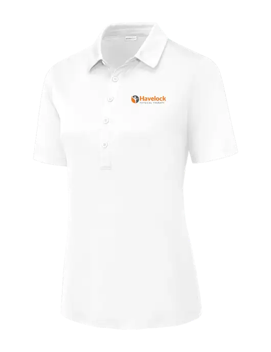 White Womens Posi-UV Pro Polo w/Havelock Logo