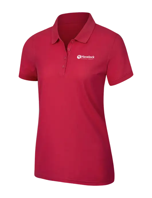 Red Womens Core Classic Pique Polo w/Havelock Logo
