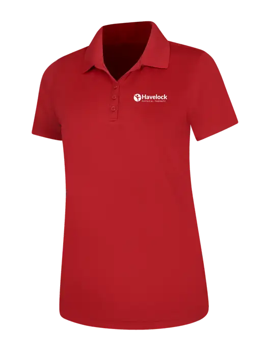 Red Womens Dry Zone UV Mesh Polo w/Havelock Logo