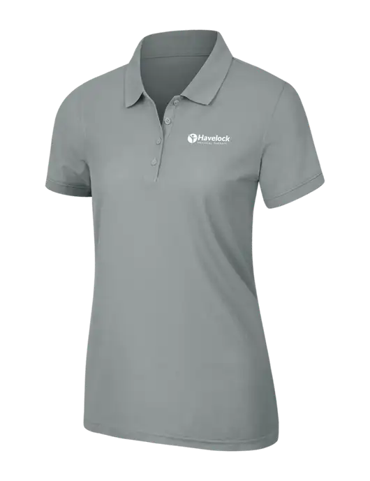 Light Grey Womens Core Classic Pique Polo w/Havelock Logo