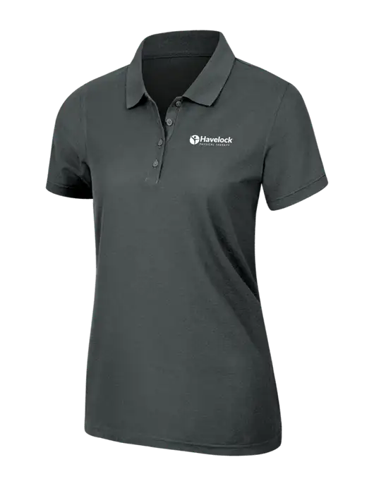 Dark Grey Womens Core Classic Pique Polo w/Havelock Logo