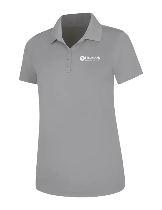 Light Grey Womens Dry Zone UV Mesh Polo w/Havelock Logo