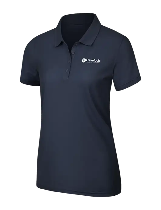 Navy Blue Womens Core Classic Pique Polo w/Havelock Logo