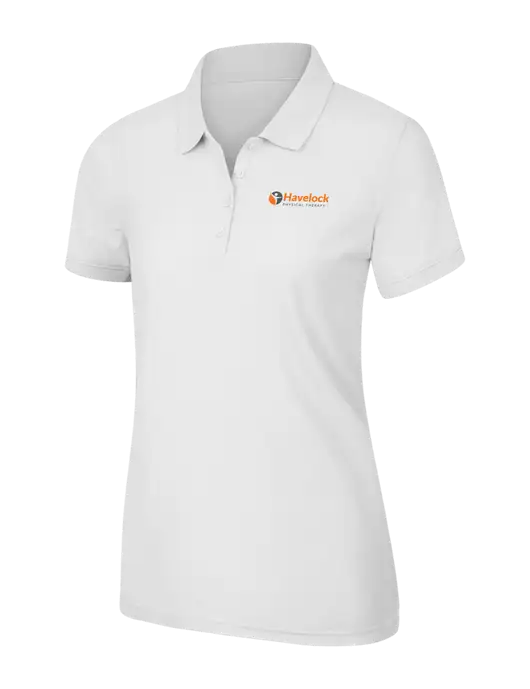 White Womens Core Classic Pique Polo w/Havelock Logo