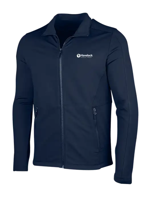 Navy Grid Fleece Jacket w/Havelock Logo