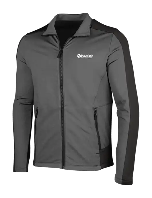Medium Grey Heather Grid Fleece Jacket w/Havelock Logo