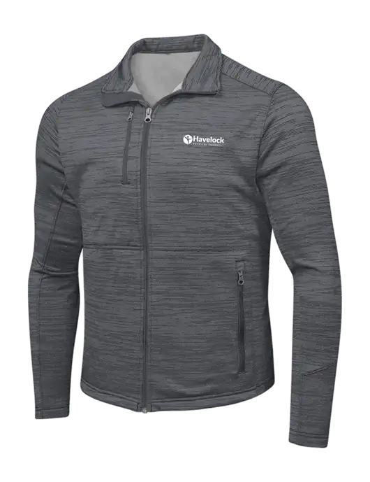 Medium Grey Digi Stripe Fleece Jacket w/Havelock Logo