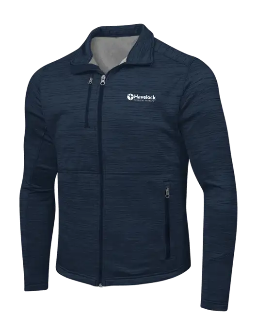 Navy Digi Stripe Fleece Jacket w/Havelock Logo