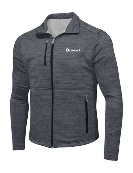 Dark Grey Digi Stripe Fleece Jacket w/Havelock Logo