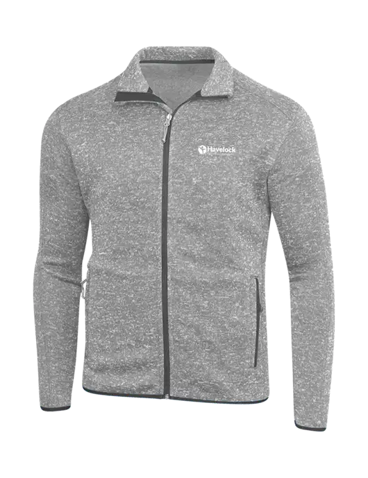 Grey Heather Sweater Fleece Jacket w/Havelock Logo