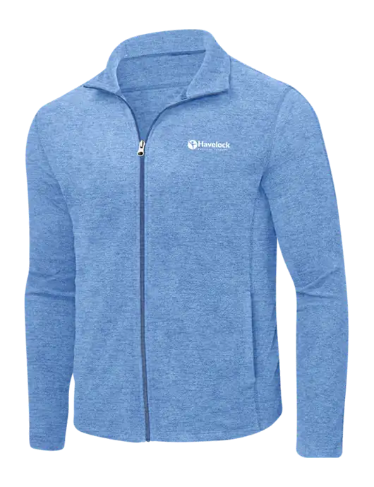 Light Royal Heather Microfleece Full-Zip Jacket w/Havelock Logo