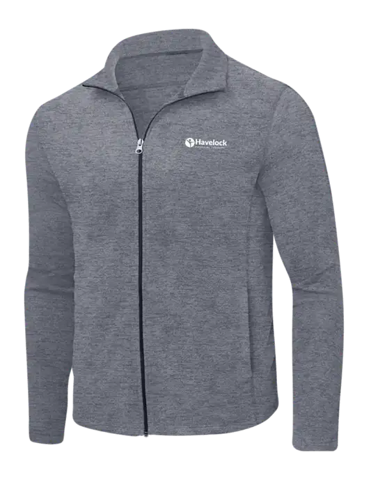 Light Navy Heather Microfleece Full-Zip Jacket w/Havelock Logo