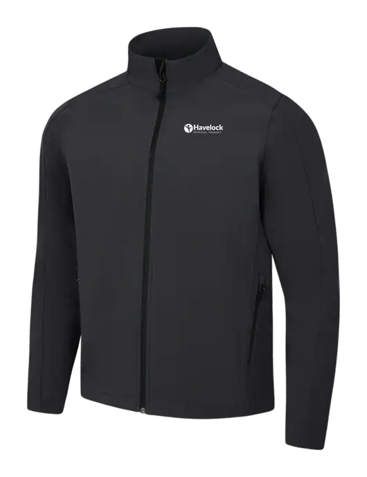 Black Charcoal Heather Core Soft Shell Jacket w/Havelock Logo