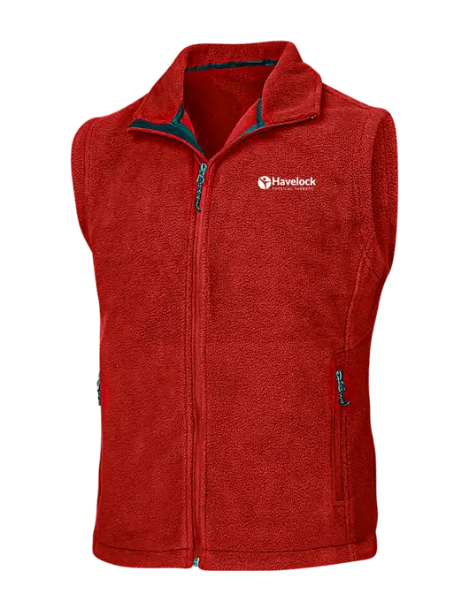 Red Fleece Vest w/Havelock Logo