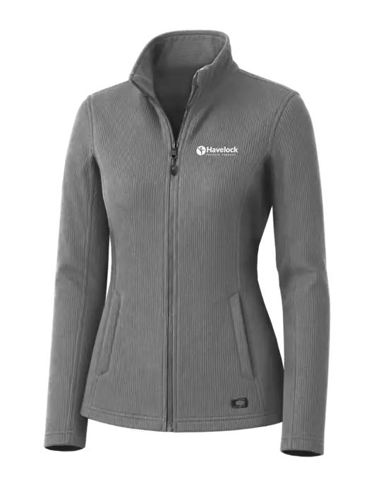 OGIO Medium Grey Womens Grit Fleece Jacket w/Havelock Logo