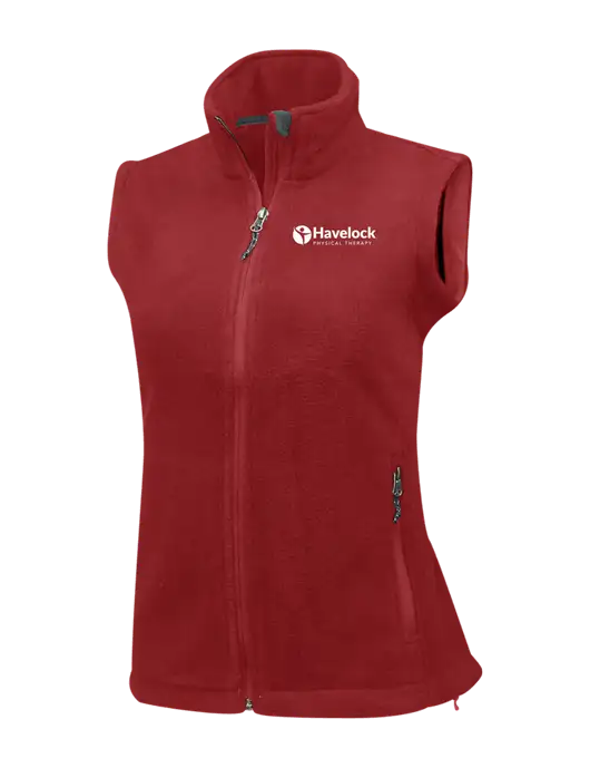 Red Womens Fleece Vest w/Havelock Logo