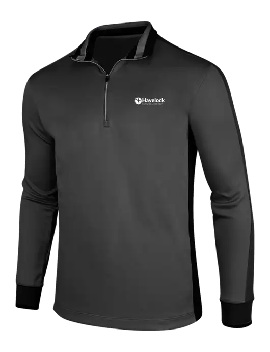 NIKE Anthracite Heather/Black Dry-Fit 1/2 Zip Cover-Up w/Havelock Logo