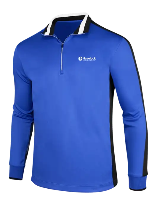 NIKE Game Royal/Black/White Dry-Fit 1/2 Zip Cover-Up w/Havelock Logo