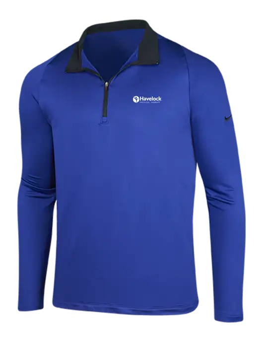 NIKE Deep Royal/Black Dry-Fit Stretch 1/2 Zip Cover-Up w/Havelock Logo