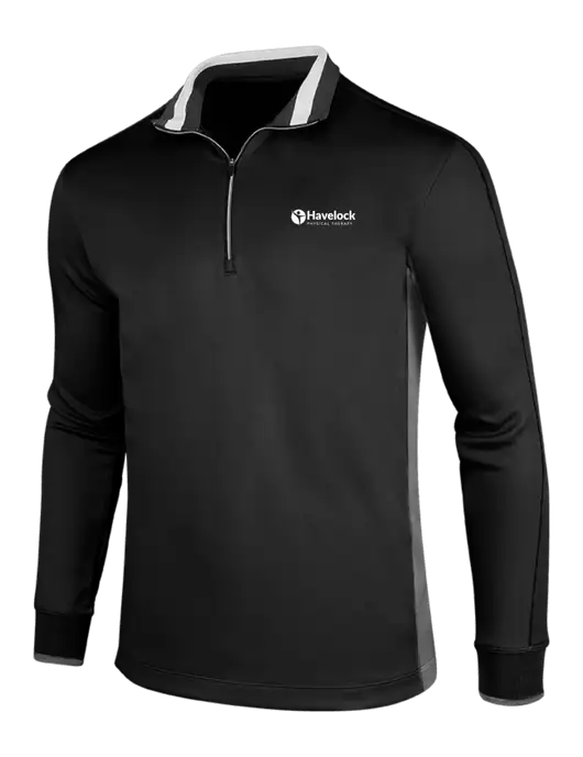 NIKE Black/Dark Grey/White Dry-Fit 1/2 Zip Cover-Up w/Havelock Logo