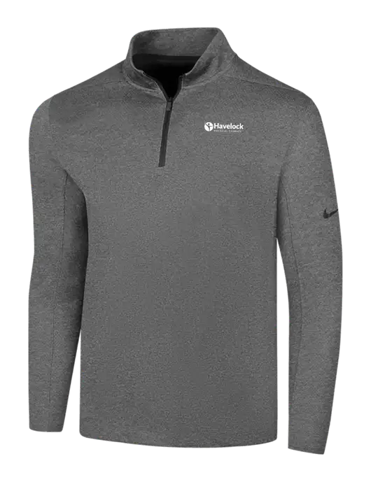 NIKE Dark Grey Heather Dry 1/2 Zip Cover-Up w/Havelock Logo