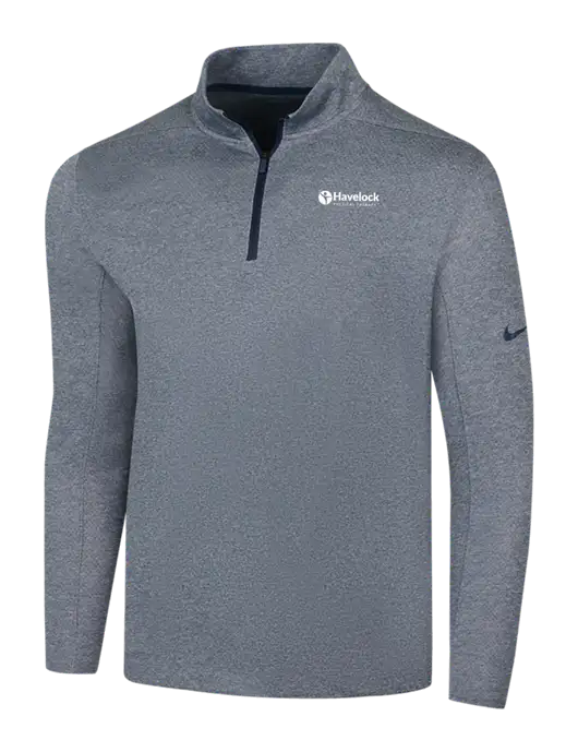 NIKE Navy Heather Dry 1/2 Zip Cover-Up w/Havelock Logo