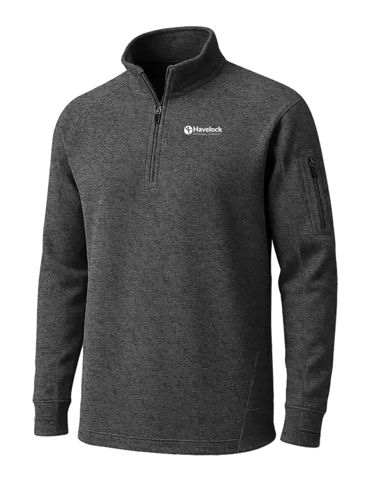 Graphite Heather Tech Fleece 1/4 Zip Pullover w/Havelock Logo