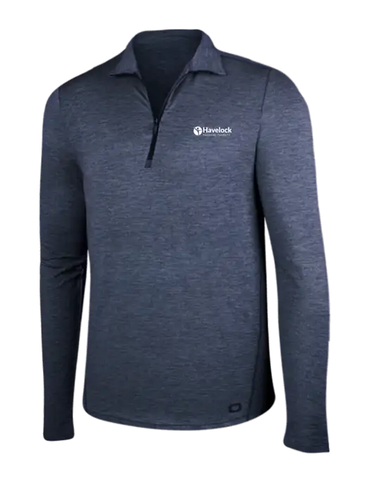 OGIO Blue Indigo Heather Endurance Force 1/4 Zip w/Havelock Logo