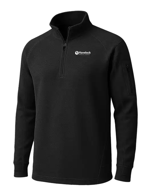 Black Tech Fleece 1/4 Zip Pullover w/Havelock Logo
