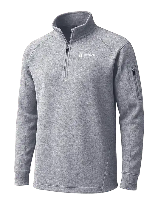 Grey Heather Tech Fleece 1/4 Zip Pullover w/Havelock Logo