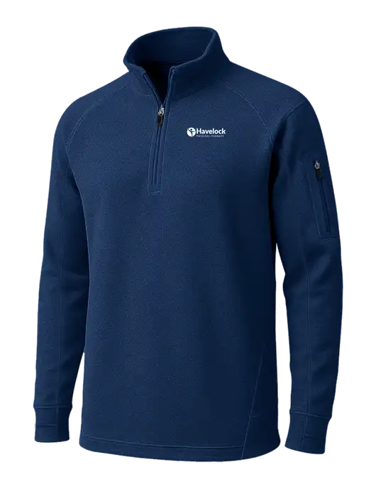 True Navy Tech Fleece 1/4 Zip Pullover w/Havelock Logo