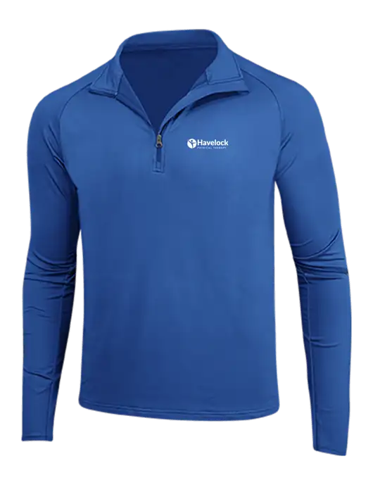 Dark Royal Sport Wick Stretch 1/4 Zip Pullover w/Havelock Logo