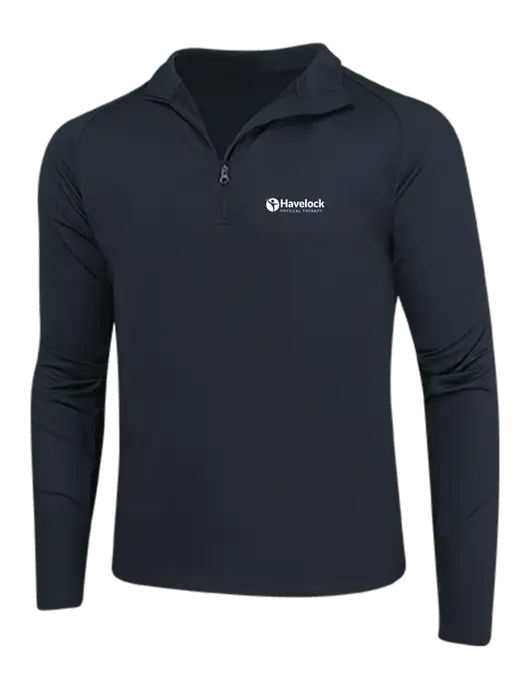 Black Sport Wick Stretch 1/4 Zip Pullover w/Havelock Logo