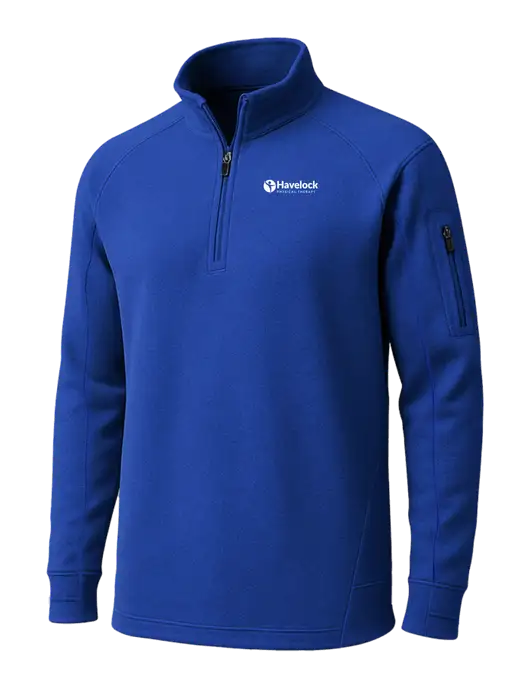 True Royal Tech Fleece 1/4 Zip Pullover w/Havelock Logo