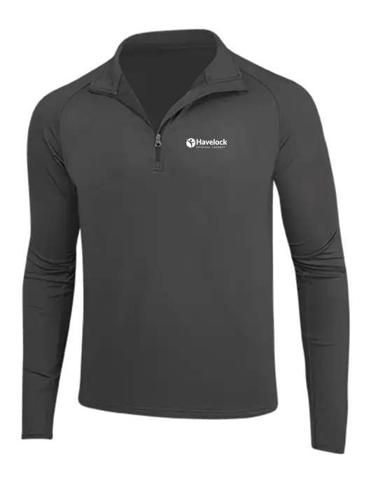 Charcoal Grey Sport Wick Stretch 1/4 Zip Pullover w/Havelock Logo