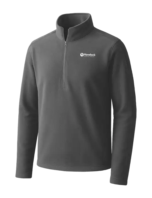 Medium Grey Microfleece 1/2 Zip Pullover w/Havelock Logo