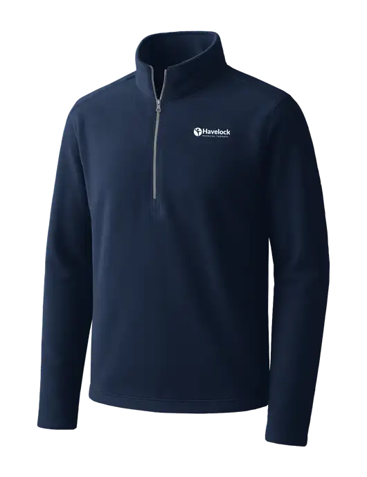 Navy Microfleece 1/2 Zip Pullover w/Havelock Logo
