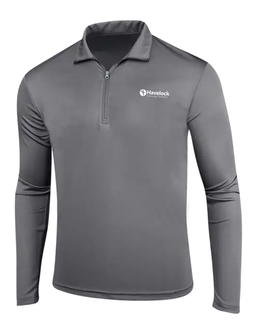 Medium Grey PosiCharge Competitor 1/4 Zip Pullover w/Havelock Logo