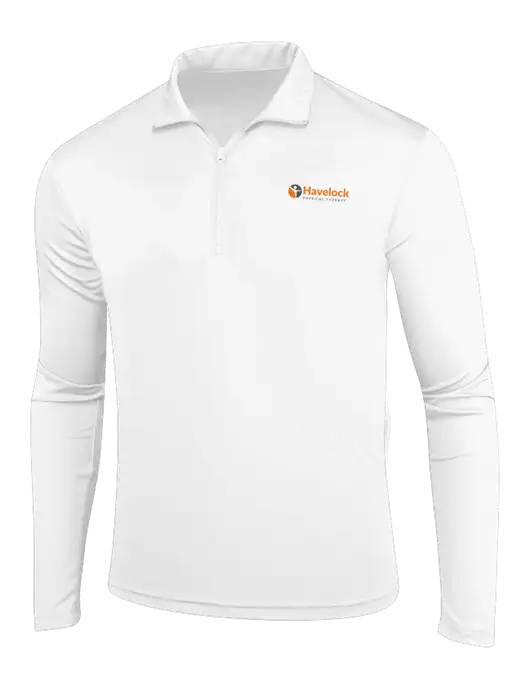 White PosiCharge Competitor 1/4 Zip Pullover w/Havelock Logo