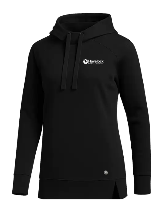 OGIO Black Womens Luuma Pullover Fleece Hoodie w/Havelock Logo