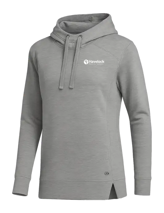 OGIO Heather Grey Womens Luuma Pullover Fleece Hoodie w/Havelock Logo